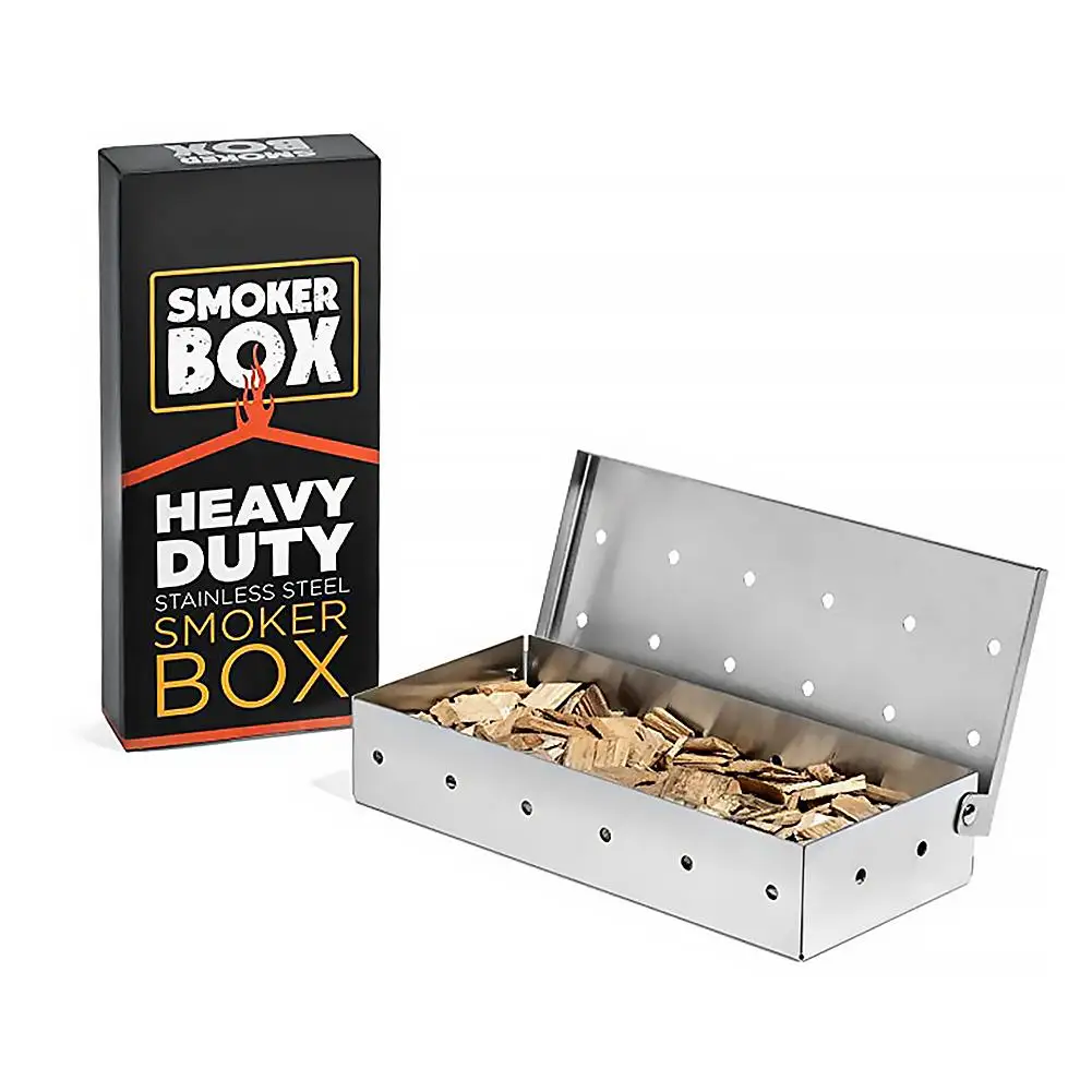 Smoker Box Wood Chip - Hq lascas de madeira churrasco caixa