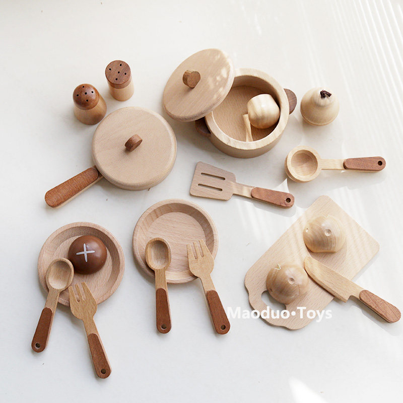 Home Cooking Set - Conjunto de cozinha infantil de madeira