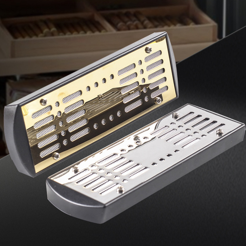 Smoker Box Wood Chip - Metal dourado prata retângulo tabaco charuto