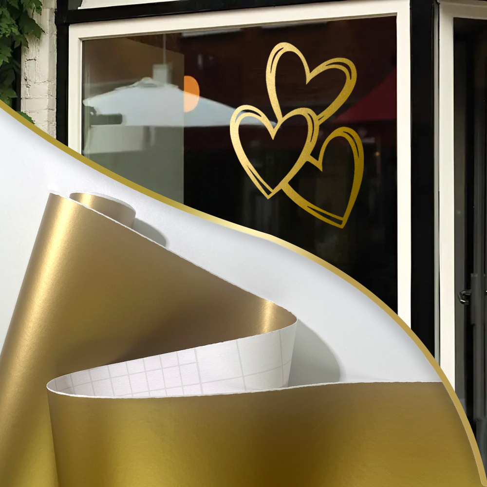 Home Cooking Machine - 1 rolo de vinil dourado fosco,